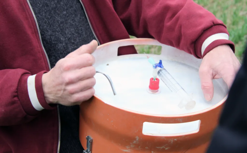 Utstyr til måling av lystgass.