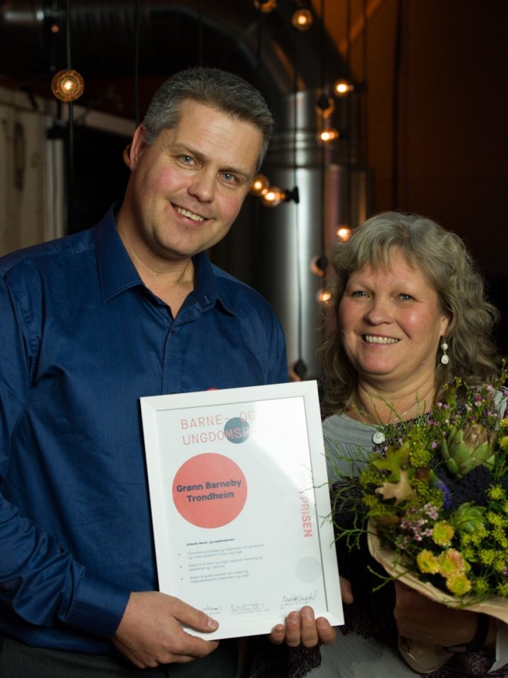 Bjørn Arild Silset og Anne Grethe Glørstad fra Grønn barneby i Trondheim. . Foto: Joachim Sollerman